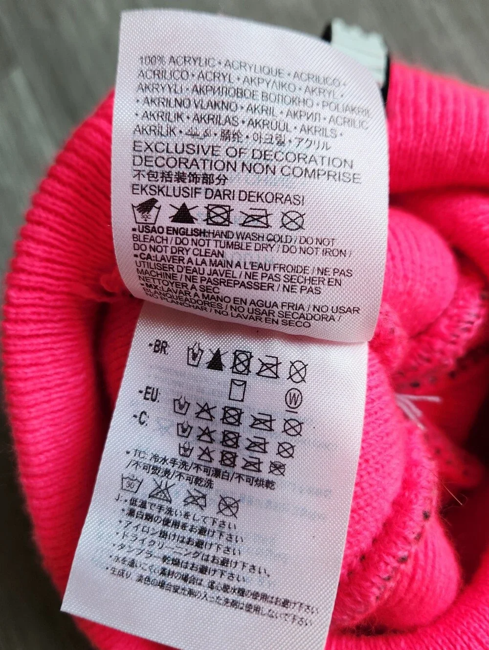 NiKE Youth Winter Hat Pink/black/white